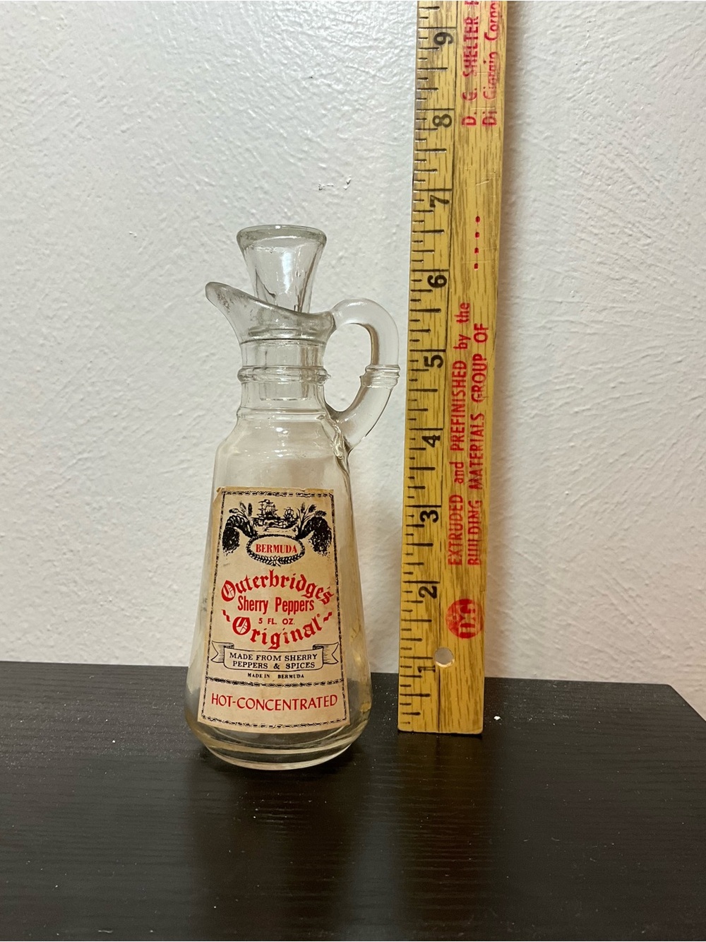 Vintage Hot-Concentrated Sherry Peppers Glass Cruet - Clear